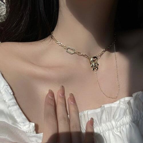 Love Bear Necklace womens fashion design trend accessories clavicle chain decorative neck chain