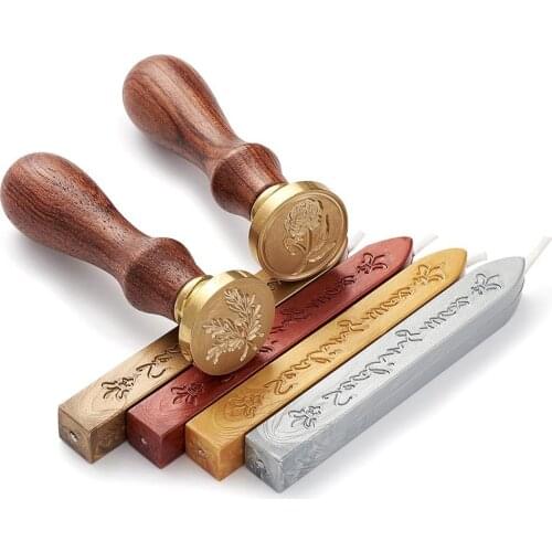 1Set Flower leaf Seal Wax Seal Stamp Vintage Retro Diy Stamps For Birthday Wedding Invitations DIY with DIY Letter Scrapbook