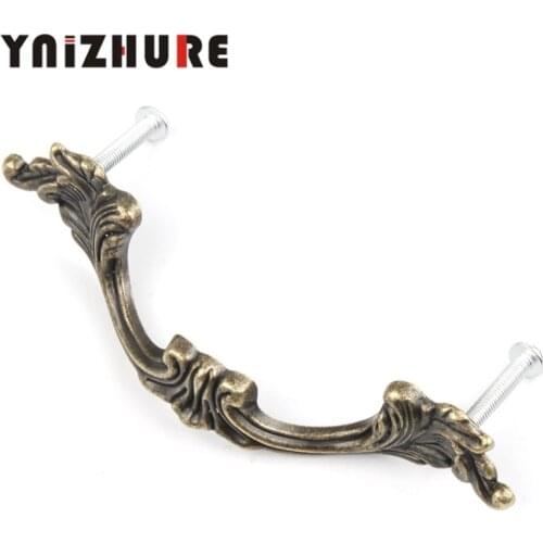 1PC 115mm Cabinet Cupboard Dresser Door Drawer Ring Pull Handles Leaves Striped Vintage Kitchen Dresser Drawer Knobs