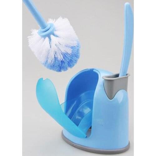 1PC Toilet Clean Toilet Brush with Brush Holder Bathroom Brush Long Handle Toilet Brush Set Random Color OK 0178