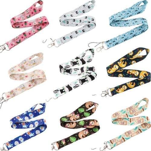 10pcs/lot BH1557 Blinghero Rabbit Sloth Panda Alpaca Lanyard Phone Badge Holder Neck Strap With Keyring Cartoon Animal Lanyard