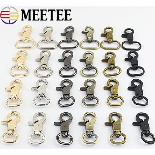 10pcs Meetee Metal Bag Buckles Lobster Clasps Swivel Trigger Clip Snap Buckles Hook KeyChain Strap DIY Hardware Accessories