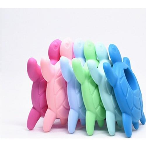 10PCS BPA Free Baby Silicone Turtle Teethers Food Grade Silicone Tortoise Teething Baby Teether DIY Nursing Pacifier Chain Gifts