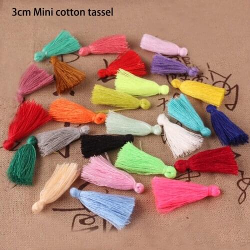 100pcs/lot 3cm Mini cotton tassel fringe sewing bangs flower tassel pendant tassels for DIY curtains home decoration accessories