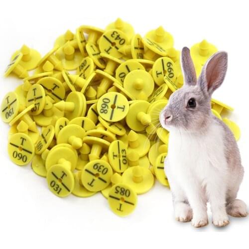100PCS Rabbit Pig Sheep Cattle Ear Tag Plastic Signs with The Word Ear Laser Typing Earrings Farm Animal Identification Card