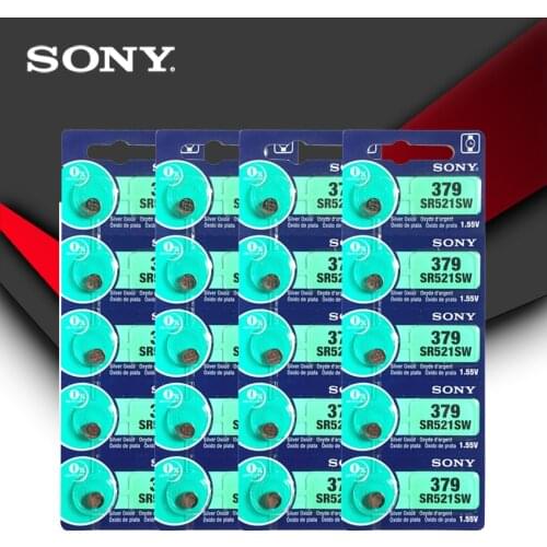 20pc Sony 100% Original 379 SR521SW D379 SR63 V379 AG0 Watch Battery Button Coin Cell MADE IN JAPAN 100% Original Brand