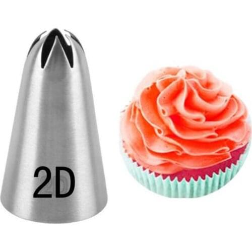 #2D Rose Flower Cream Piping Nozzles Large Size Stainless Steel Cupcake Nozzles Tips Baking Decoration Pastry Tools