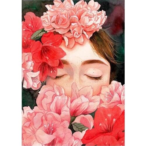 5D Diy Diamond Painting Kits Cartoon Girl Portrait Full Round With AB Dirll Embroidery Mosaic Kit HD Quality Handmade Products