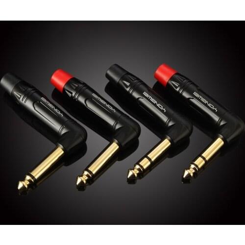 6.35 Single Bend Audio Cable Connector 6.5mm Stereo Microphone Mixer Plug