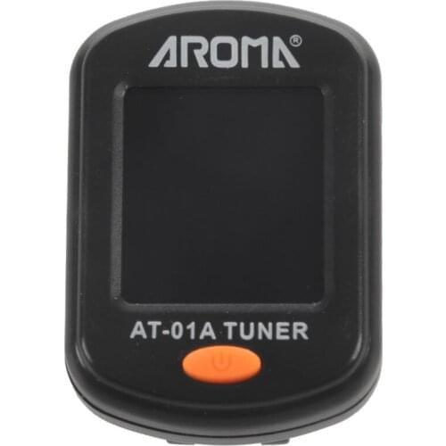 Aroma At-01A Guitar Tuner Rotatable Clip-On Tuner Lcd Display For Chromatic Acoustic Guitar Bass Ukulele