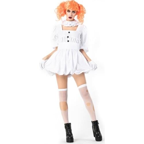 White Stephen Kings It Cosplay Costume Adult Pennywise Costume women Sexy Clown Costume for halloween Outfit Suit