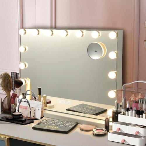 Hollywood Vanity Lighted Mirror Touch Control Magnification Bluetooth Speaker HB86948US