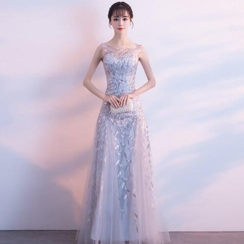 Evening Dresses Long O-Neck Striped Elegant Long Party Gowns Sleeveless Vestidos Elegantes