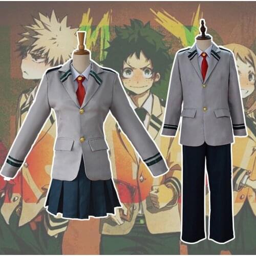 Halloween Cosplay Costume My Hero Academia High School Uniform Carnival Anime Boku No Hero URARAKA OCHACO Todoroki Coat Set