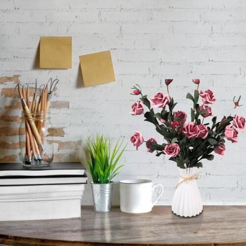 Creative Vase White Rattan-like Plastic Vase Home Model Room Hotel Living Room Wedding Crafts Flower Desktop Flower Container