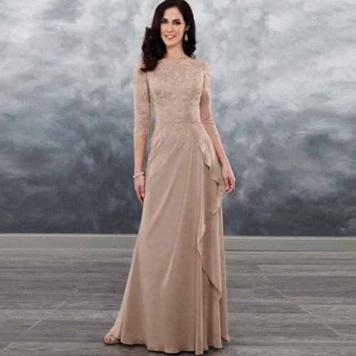 Lace Chiffon Women Wedding Dresses Mother Of The Bride Dress Appliques Evening Dress Custom Dress Wedding Guest Dress Plus Size