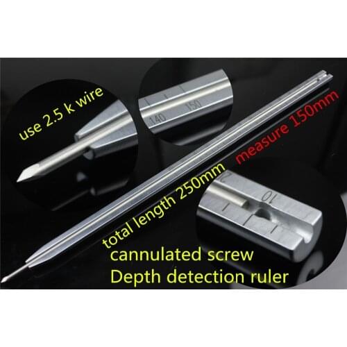 Medical orthopedic instrument cannulated screw Depth detection ruler DHS DCS lag screw sounder Depth detector Measuring device
