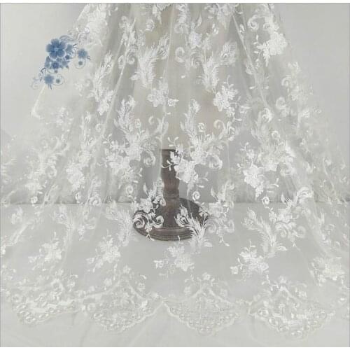 Fashion wedding embroidery fabric, womens clothing accessories, polyester embroidery mesh lace