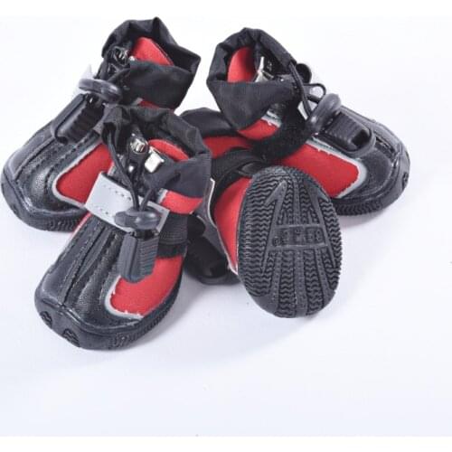 Dog Shoes Waterproof Anti-slip Rain Snow Dog Boots Warm Reflective leather durable rubber sole For Small Medium Large Dogs