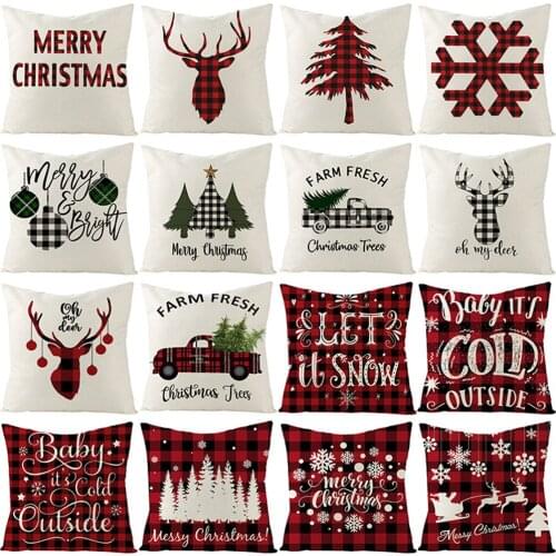 2021 Christmas New Pillowcase Cushion Cover Throw Linen Pillow Case Merry Christmas Home Office Living Room 45x45cm (20 styles)