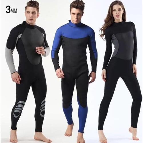New neoprene 3mm one-piece diving suit waterproof clothing warm wetsuit surfing suit Mens womens free diving suit