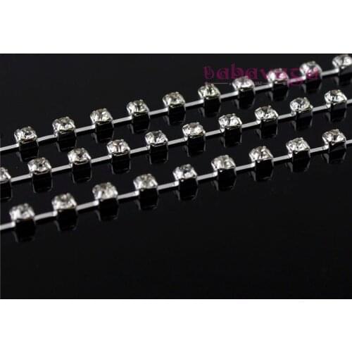 Wedding Cake Banding Tiara Decoration Clear Crystal Diamante Trimming Rhinestone Chain Jewelry Findings