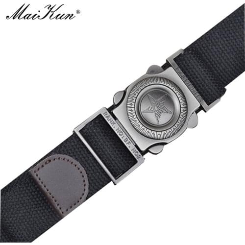 Maikun New Womens Star Buckle Canvas Tactical Belt For Men Leisure Climbing Outdoor Riding