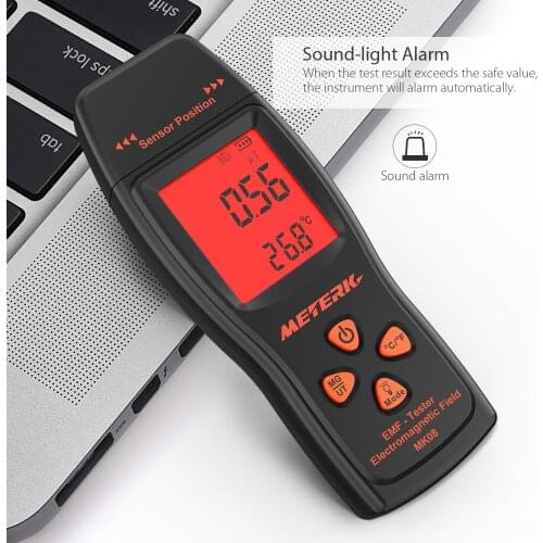 Meterk EMF Meter Handheld Mini Digital LCD EMF Detector Electromagnetic Field Radiation Tester Dosimeter Tester Counter