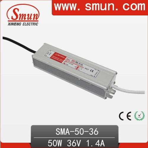 50W18-36A 1.4A constant current waterproof IP67 LED driver switching power supply for led strip light CE ROHS 1 year warranty