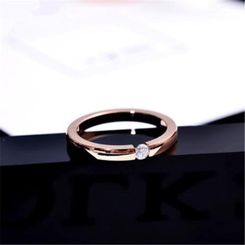 High quality Engagement Ring for Women Stainless Steel Silver Gold Color FingerLover Couple Smooth Fashion Jewelry Gift KK014-1
