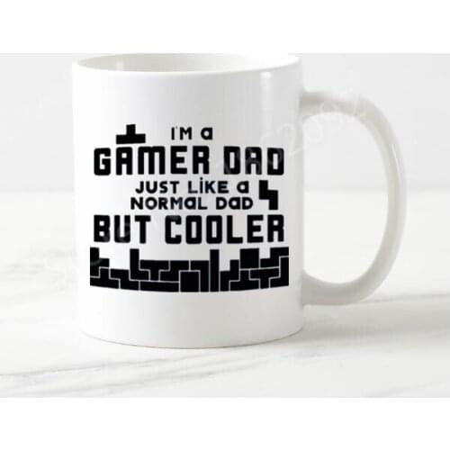 Funny I'm A Gamer Dad Coffee Mug Tea Cup Novelty Cooler Gaming Father Daddy Beer Cups Mugs Ceramic Cool Game Gifts Dad Xmas 11oz