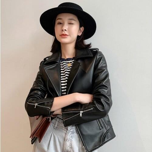 Genuine Leather Jacket Women Sheepskin Slim Motorcycle Jacket Women Clothes 2020 Korean Real Leather Jacket 17D14 YY1043