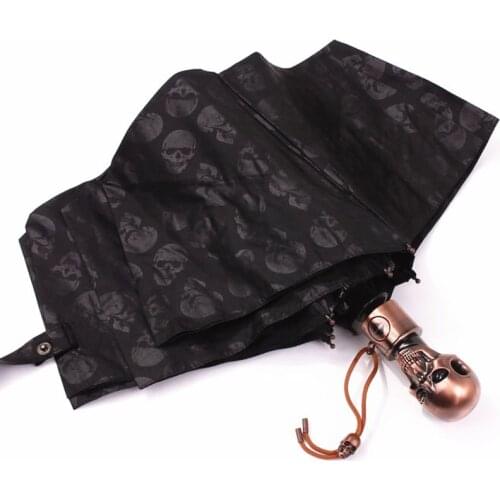 Creative Luxury Parasol Umbrella Rain Women Windproof Automatic Punk Golden Handle Folding Japanese Parasol Paraplu Rain Gear E6