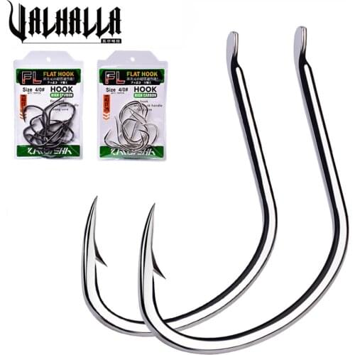 VALHALLA 200pcs Jig Fishing Hooks 1/0-2/0-3/0-4/0# Carbon Fishing Fishhook Accessories Carp Fishing Tackle Barbed Single Hook