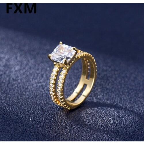 2021 Classic Engagement Rings for Women AAA White Cubic Zircon Female Rhinestone Wedding Band CZ Rings Jewelry aneis feminino