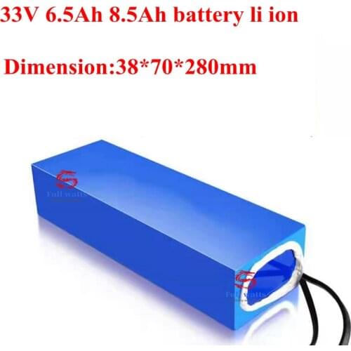33V 8.5Ah electric bike battery li-ion 33.3v 6.5Ah Lithium battery pack strip size motor 500w scooter BOOSTER Light Plus