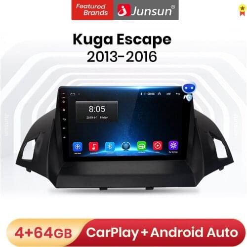 Junsun V1 Pro Android 10.0 AI Voice Control Car Radio Multimedia Player For Ford Kuga Escape 2013-2016 GPS Navigation autoradio