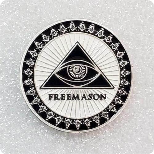 Free and Accepted Masons Silver Plated 1 oz Masonic Symbols Bullion&Coin Collections