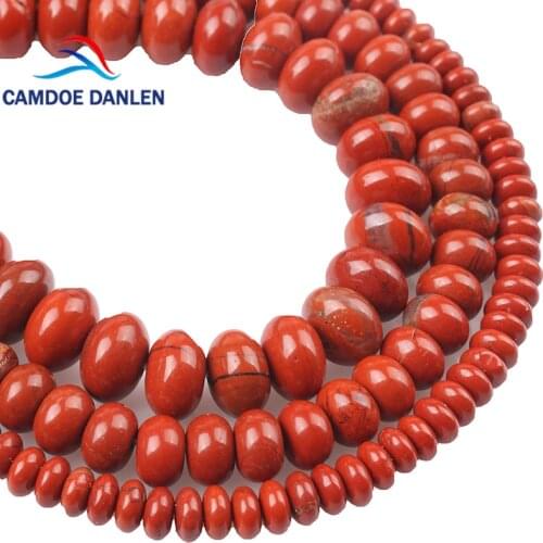 Natural Stone Red Brecciated Jaspers Abacus Spacer Beads 4 6 8mm DIY Handmade Necklace Bracelet Jewelry Making Accessories