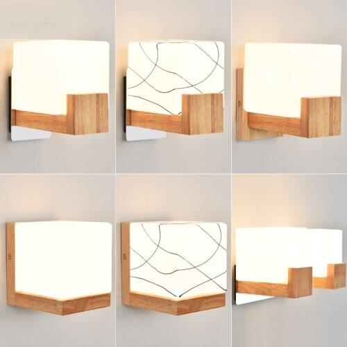 Japanese-style wooden wall lamp creative corridor mysterious balcony single-head lighting rectangular box wall lights ZA MZ80