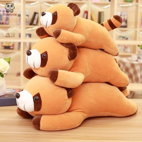 BOLAFYNIA Children plush stuffed toy Cute cartoon software raccoon baby kids Christmas birthday plush toy gift
