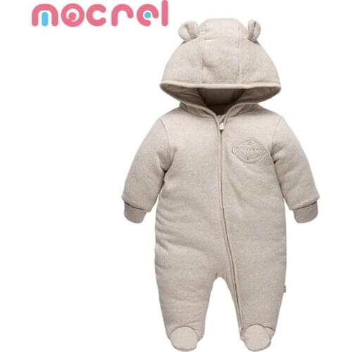 New Winter Crawlers For Kids Baby Colored Cotton Double Clip Cotton Dress Baby Climbing Out Ministering To Thicken Romper Baby