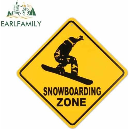 EARLFAMILY 13cm x 13cm SNOWBOARDING ZONE Car Sticker Skateboarding Decal Waterproof Car Styling Accessories