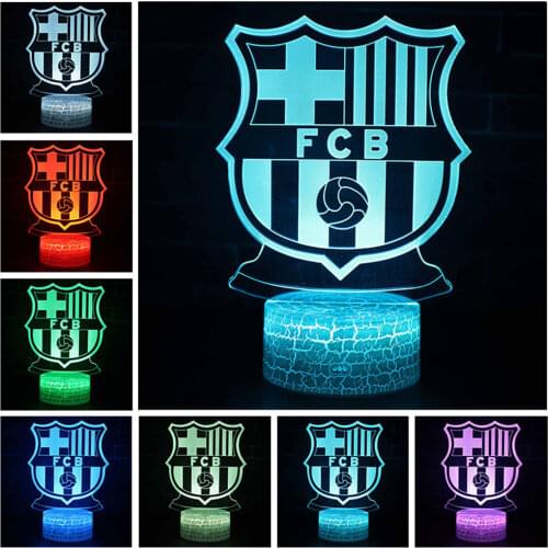 Real Madrid World Cup Figure Acrylic 3D Illusion LED Lamp USB Colourful NightLight Model Fun Toys for Kids Christmas Gift