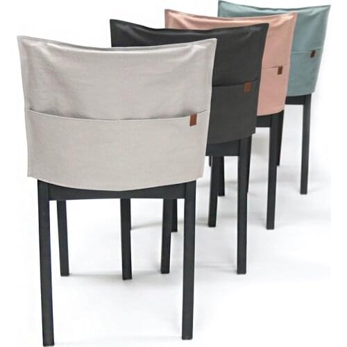 Cotton Pocket Chair Back Cover Dining Table Seat Covers for Banquet Wedding Restaurant Hotel Home Anti-dirty Removable