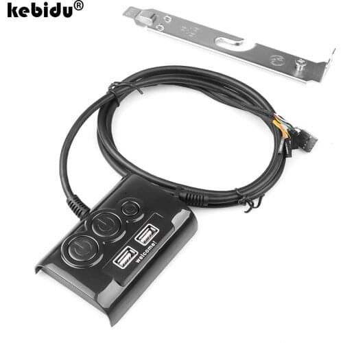 Power Supply on/off Reset Button Switch Desktop Computer PC Case with Double USB and Audio Ports for Office Internet Cafes Home