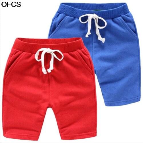 Kids Boy Girls Solid Cotton Kids Trousers Children Pants 8 Colors Summer Boy Short Pants Beach Loose Children Clothings 2-15Y