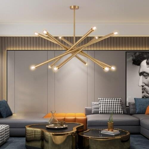 Living room chandelier simple atmosphere creative bedroom ceiling lamp artistic personality light luxury dual-purpose lamps