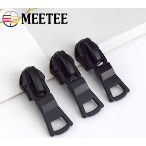 Meetee 20pcs 5# Nylon Zipper Silders Reverse Invisible Waterproof Zippers Head DIY Bag Jacket Costume Sewing Accessories ZT010