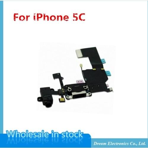 MXHOBIC 5pcs/lot Headphone Audio Jack charging dock connector USB flex cable for iphone 5C free shipping